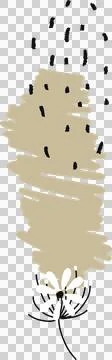 Doodle is combining beige scribble with black dots and daisy on transparent Stock Illustration