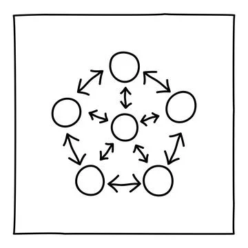 Doodle connection icon Stock Illustration