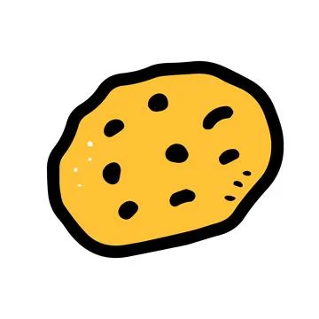 Doodle cookie with chocolate chips Stock Illustration