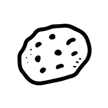 Doodle cookie with chocolate chips Vector illustration Stock Illustration