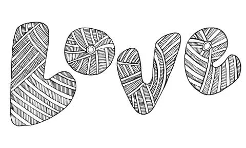 Doodle creative typographic graphics with a color page with the Stock Illustration