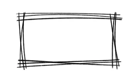 Doodle criss cross frame, hand drawn animation on a white background Stock Footage 219555239