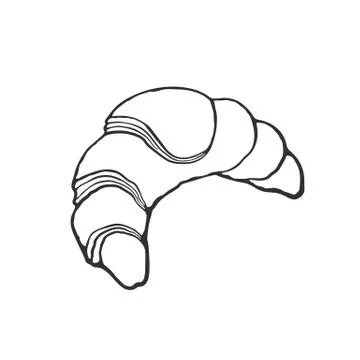 Doodle croissant Stock Illustration