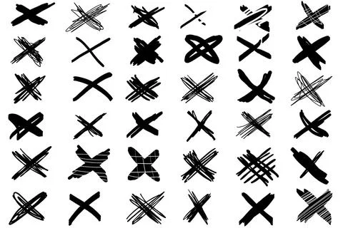 Doodle cross mark. Illustrazione stock