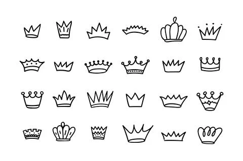Doodle crown vector illustration isilated on white background Stock Illustration