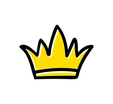 Doodle crown vector illustration isilated on white background Stock Illustration