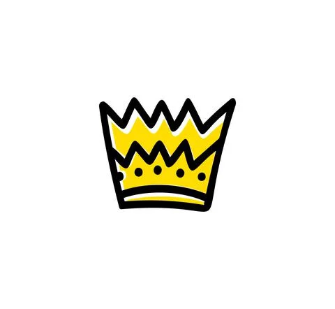 Doodle crown vector illustration isilated on white background Stock Illustration
