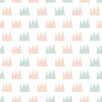 Doodle crowns simple seamless pattern. Stock Illustration