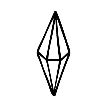 Doodle crystal. Hand drawn vector illustration Stock Illustration