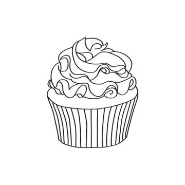 Doodle cupcake Stock Illustration