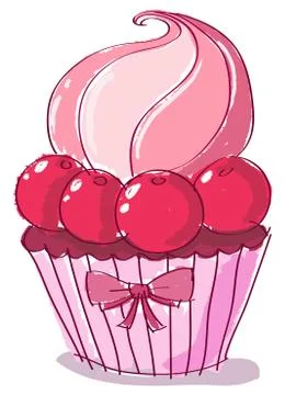 Doodle cupcake Stock Illustration