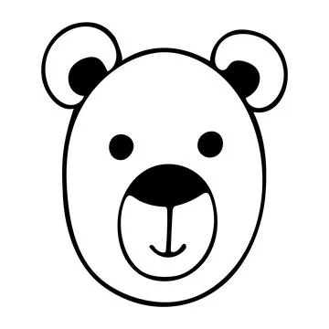 Doodle of cute bear head on white background. Stock Illustration