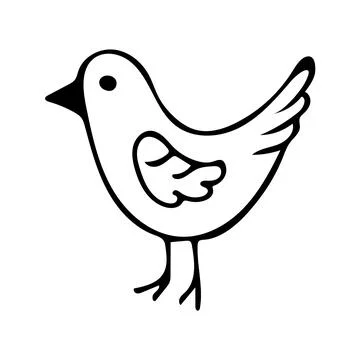 Doodle of cute bird isolatrd on white background. Illustration