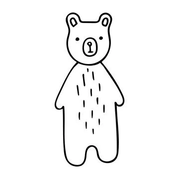 Doodle of cute cartoon bear. Stock Illustration