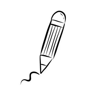 Doodle cute drawing pencil. Stock Illustration