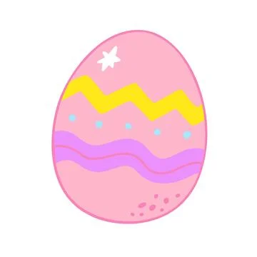 Doodle cute Easter egg with ornament Stock Illustration