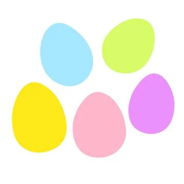 Doodle cute Easter eggs set. Hand drawn elements Stock Illustration