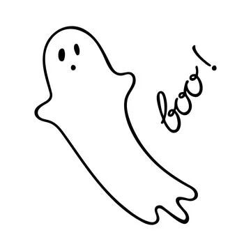 Doodle of cute flying ghost. Stock Illustration