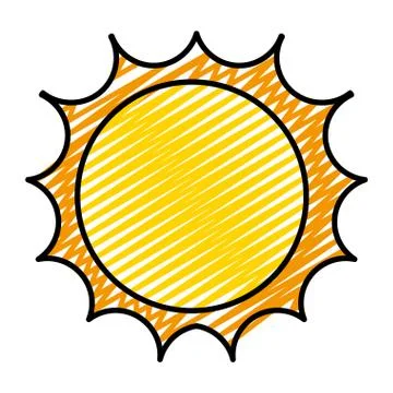 Doodle cute light sun ray weather Stock Illustration