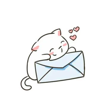 Doodle cute little cat vector sketch isolated Stock Illustration