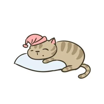 Doodle cute little cat vector isolated clip art Stock Illustration