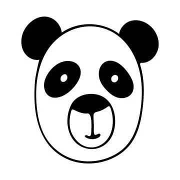 Doodle of cute panda head. Stock Illustration
