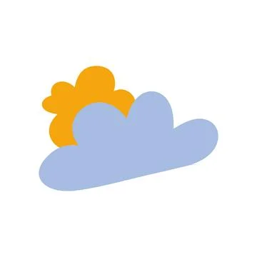 Doodle cute sun and cloud. vector illustration. Card for kids. Stock Illustration