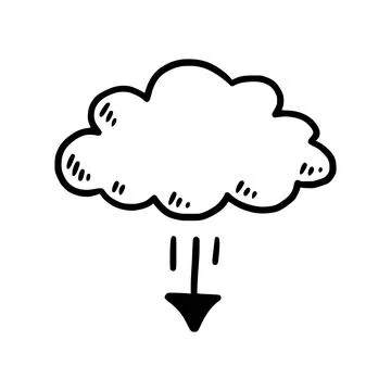 Doodle data server, download cloud Stock Illustration