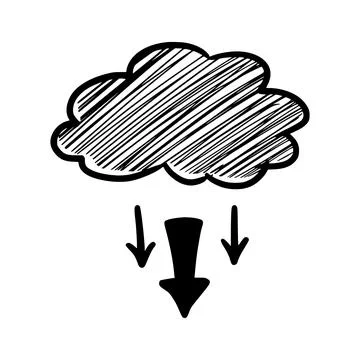 Doodle data server, download cloud Stock Illustration