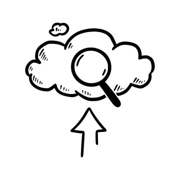 Doodle data server, download cloud Stock Illustration