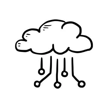 Doodle data server, download cloud Stock Illustration