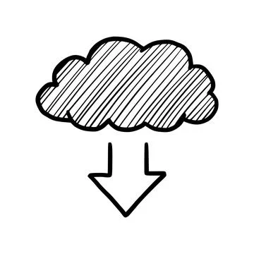 Doodle data server, download cloud Stock Illustration