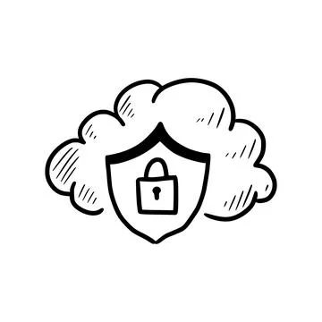 Doodle data server, download cloud Stock Illustration