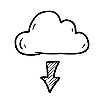 Doodle data server, download cloud Stock Illustration