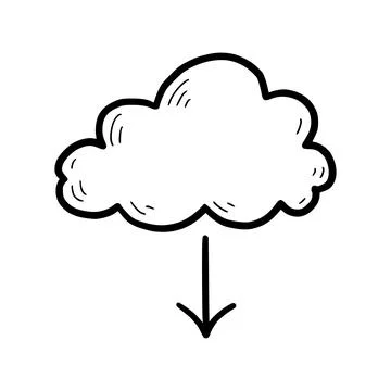 Doodle data server, download cloud Stock Illustration