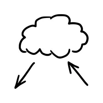 Doodle data server, download cloud Stock Illustration