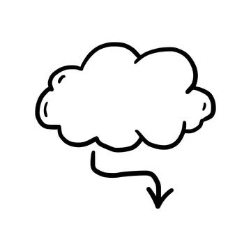 Doodle data server, download cloud Stock Illustration