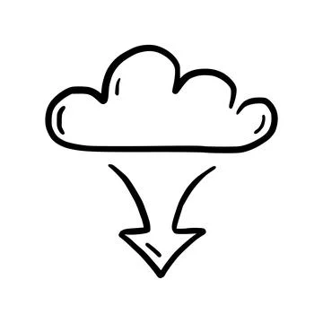 Doodle data server, download cloud Stock Illustration
