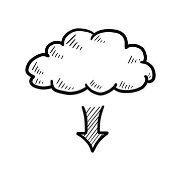 Doodle data server, download cloud Stock Illustration