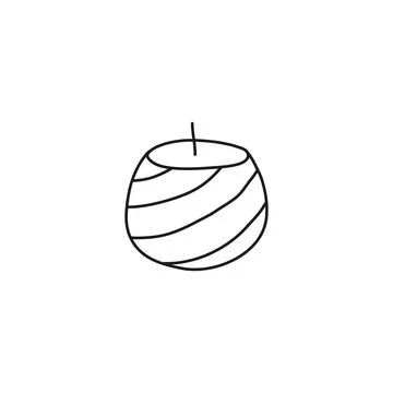 Doodle decorative candle. Stock Illustration