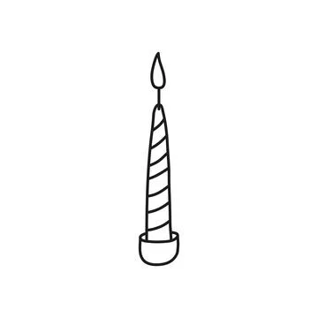 Doodle decorative candle. イラスト素材