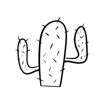 Doodle desert cactus element. Stock Illustration