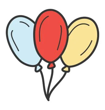 Doodle design of balloons icon. Stock Illustration