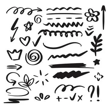 Doodle design elements vector collection Stock Illustration