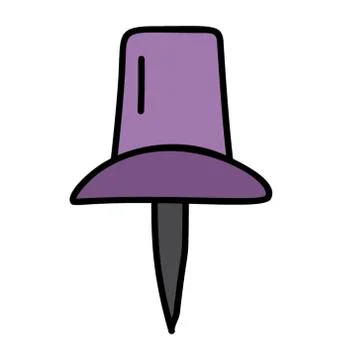 Doodle design of pushpin icon. Illustrazione stock
