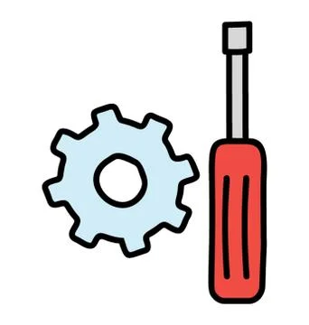 Doodle design of setting icon Stock Illustration