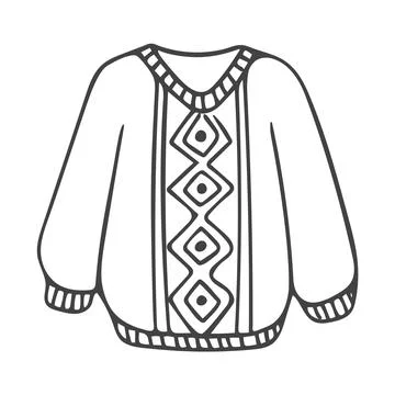 Doodle of diamond pattern sweater. Stock Illustration