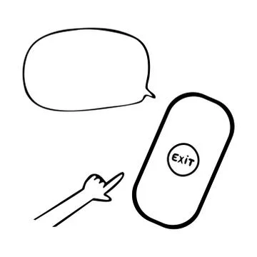 Doodle digital detox. The hand presses the button to activate the digital detox Stock Illustration