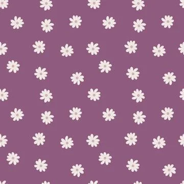 Doodle ditsy seamless pattern. Hand drawn chamomile print. Abstract floral or Illustrazione stock