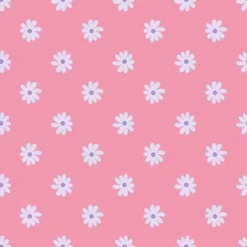 Doodle ditsy seamless pattern. Hand drawn chamomile print. Abstract floral or Illustrazione stock